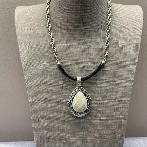 Black, red and brown braided cord interchangeable necklace NIB - Picture 2 of 9